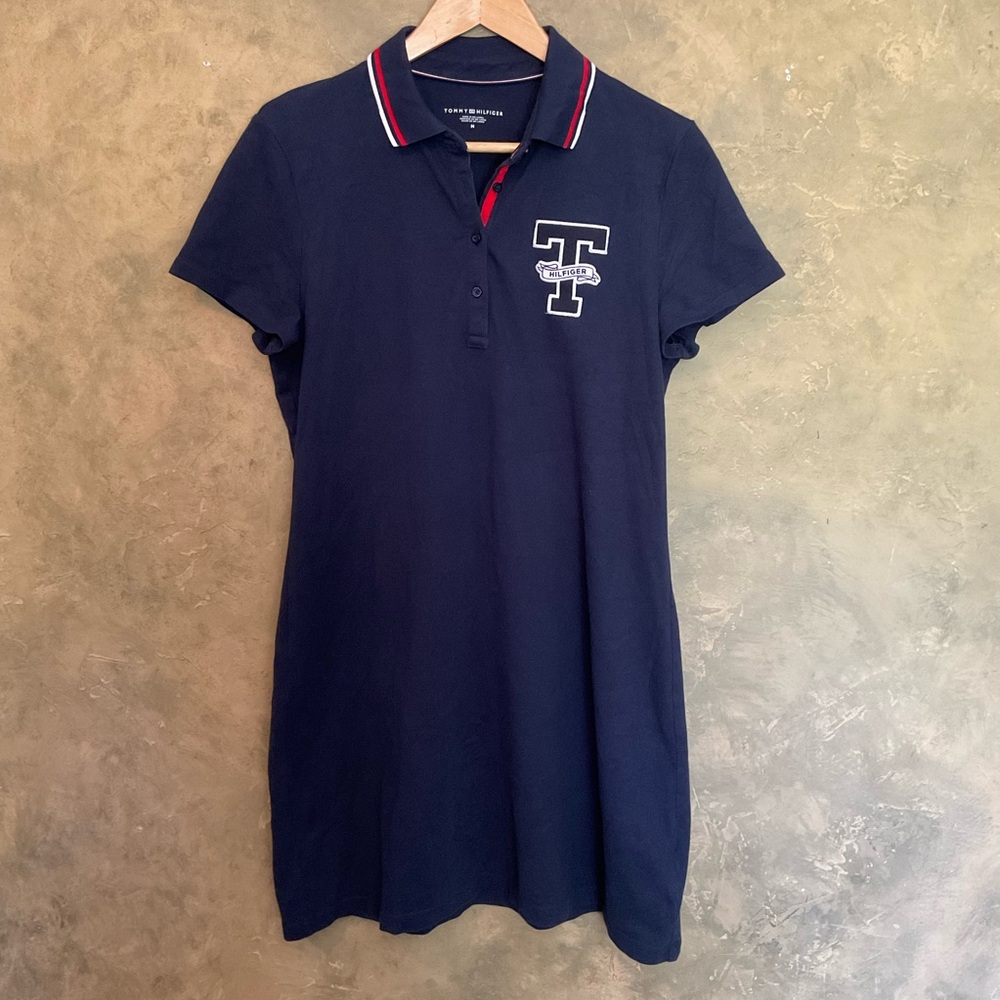 Tommy Hilfiger | Navy Varsity Crest Polo Mini Dress | Medium | Preppy